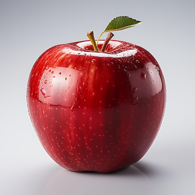 Apple with leaf