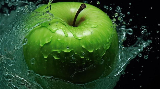 apple with splash