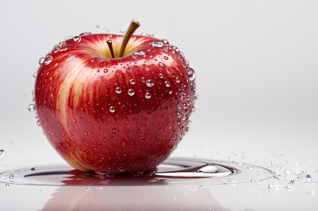 apple with water drops