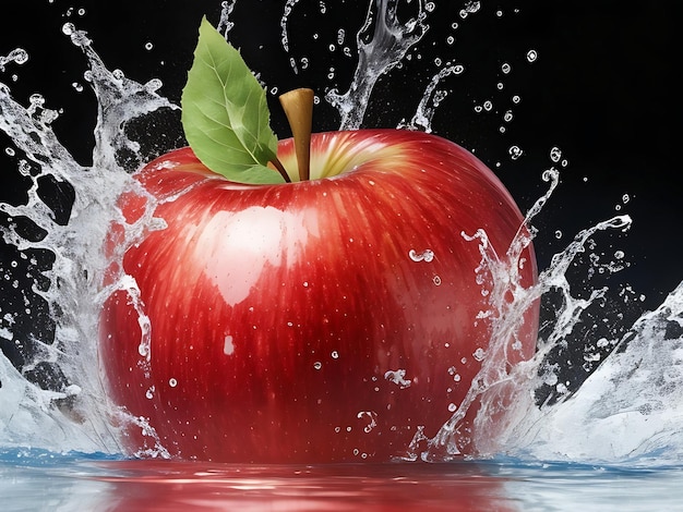 Apple with water splash background HD wallpaper