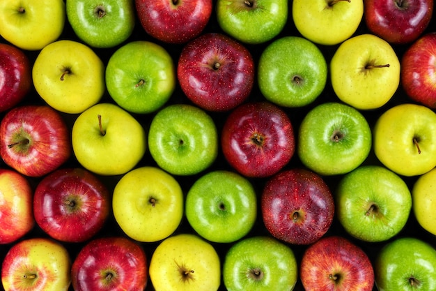 Apples background of various colors.