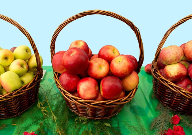 Apples in baskets