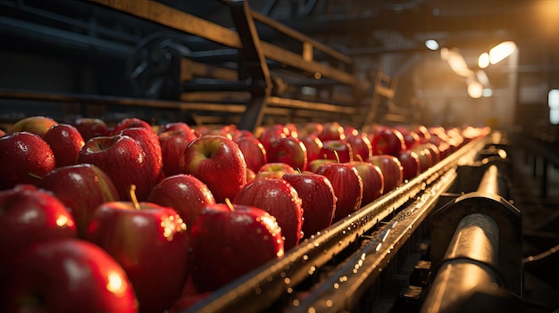 Apples in a Food Processing Facility AI Generated