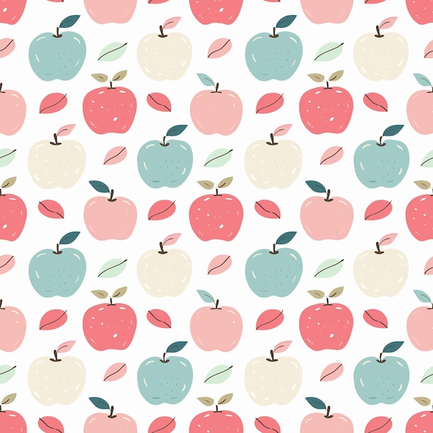 Photo apples seamless pattern can be used for gift wrapping wallpaper background