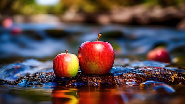 apples in the water