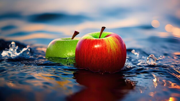 apples in the water