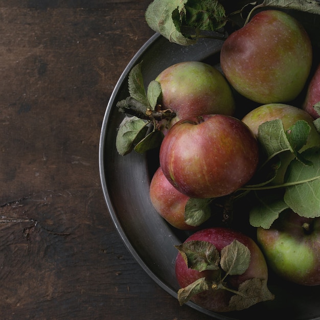 Apples with leaves