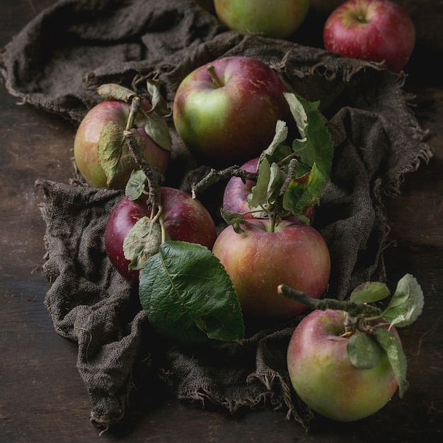 Apples with leaves