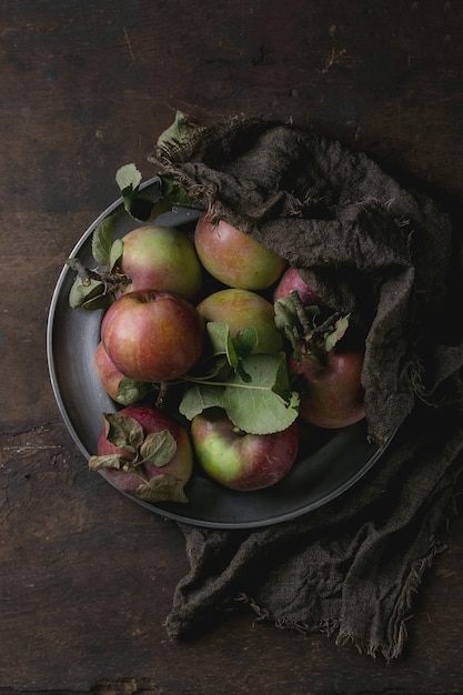 Apples with leaves