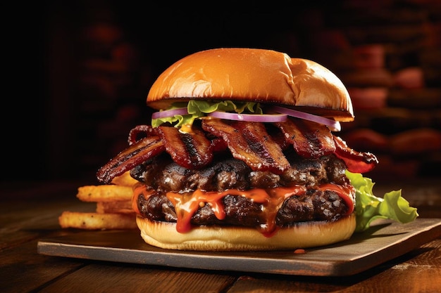 Applewood Smoked Bacon Bourbon Burger