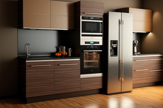 Appliances and design in a luxurious kitchen