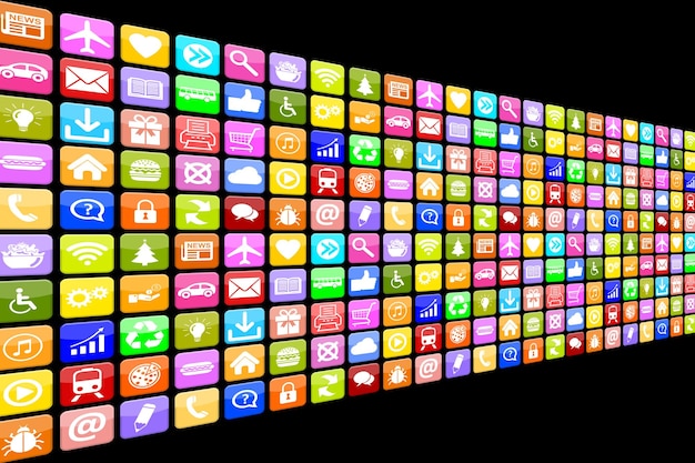 Application Apps App Icon Icons multimedia set for mobile or smart phone