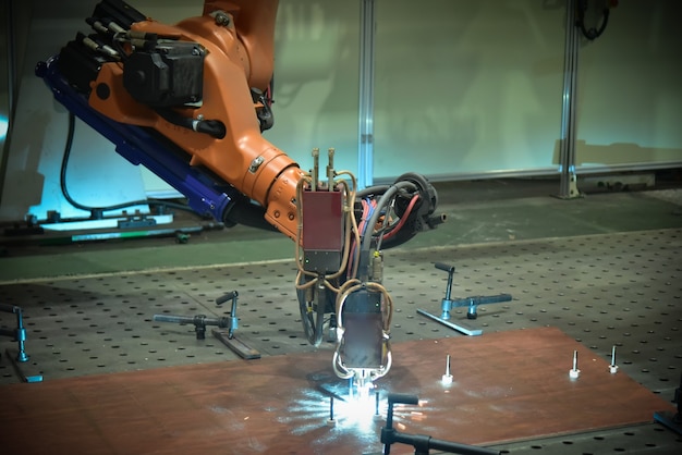 Photo application of automatic welding robot in metal welding