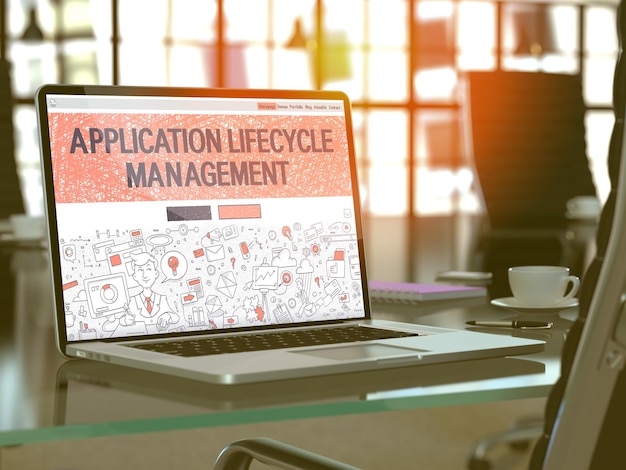 Application Lifecycle Management Concept on Laptop Screen