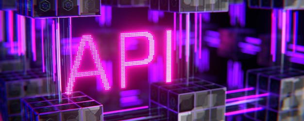 Interfaccia di programmazione dell'applicazione strumento di sviluppo software iscrizione api sul rendering 3d del processore di tecnologia astratta