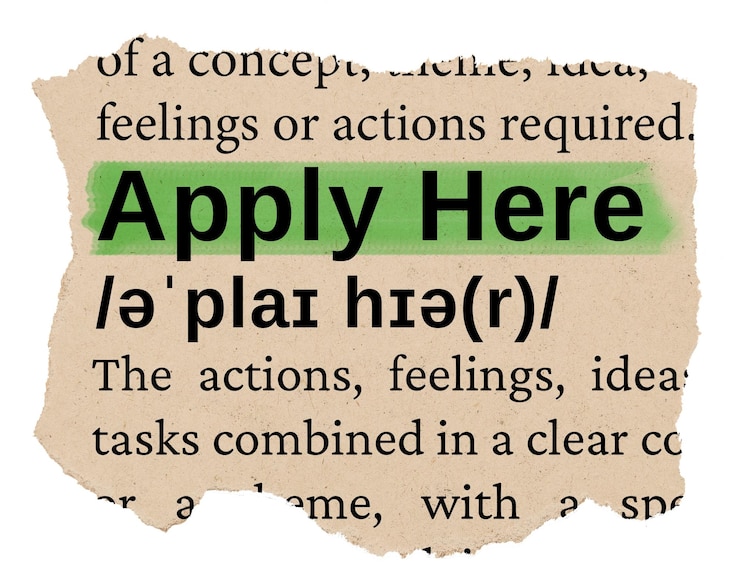 फोटो apply here png word sticker torn paper dictionary transparent background