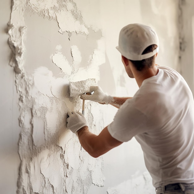 Apprentice Plasterer at Work