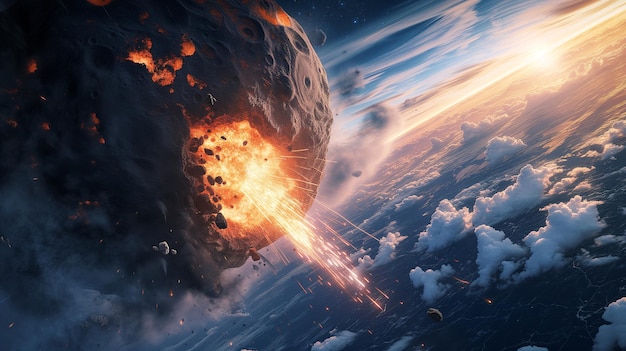 The approach of a giant asteroid to Earth