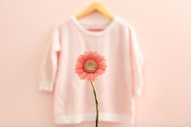 Apricot daisy on blurred background