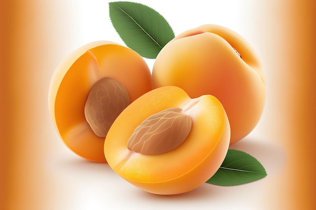 Apricot extract White with apricots Slice of apricot a group of apricots