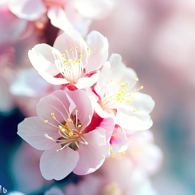 Apricot flowers in the spring