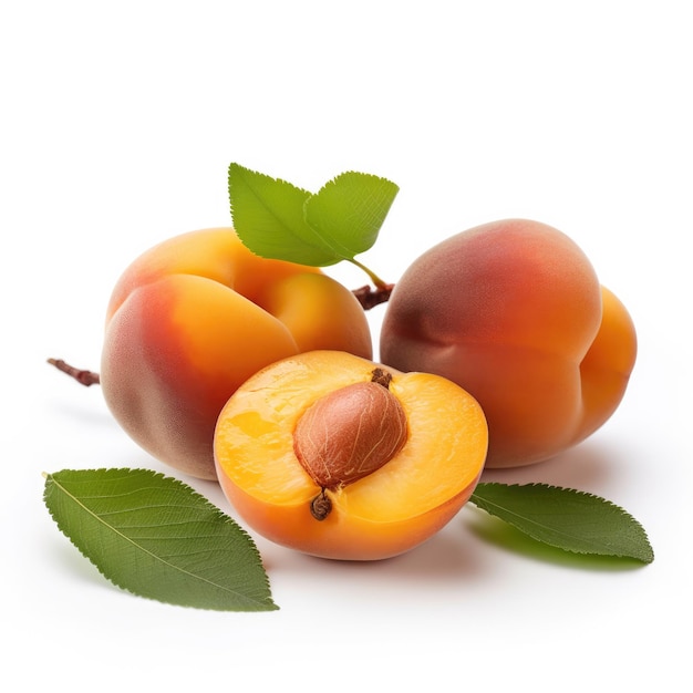 Apricot fruit isolated on white background