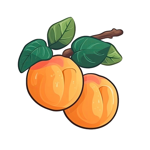 Apricot Fruit Sticker On Isolated Tansparent Background Png Logo Generative AI