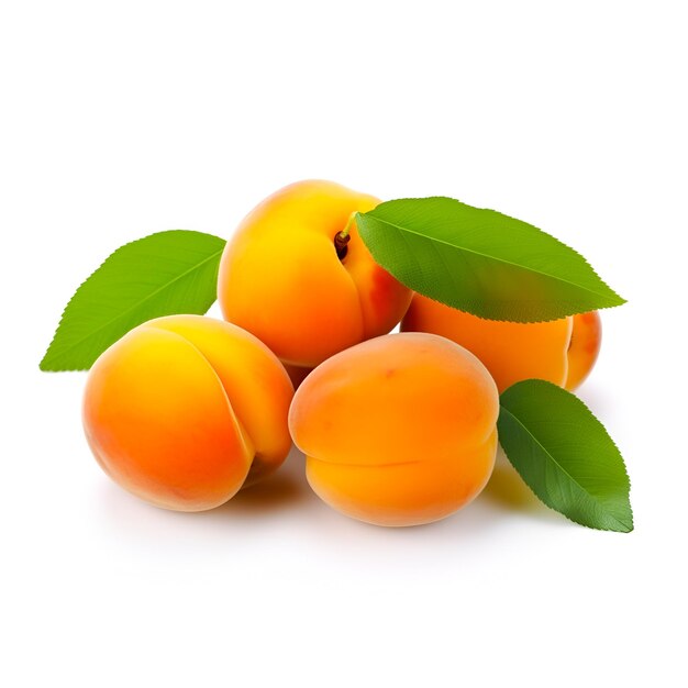 Apricot fruits realistic illustration white background