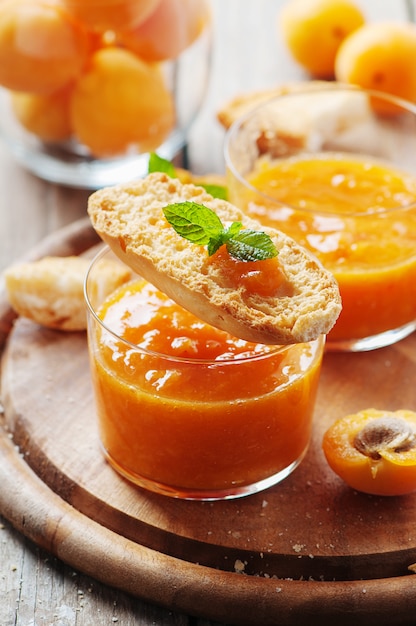 Apricot jam with bread