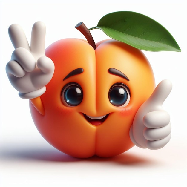 Apricot kinderen karakter fruit voedsel kinderen foto clipart