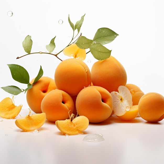 Фотография абрикоса, запечатлевшая красоту фруктов на белом фоне