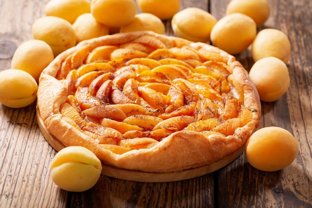 Apricot pie with fresh fruits