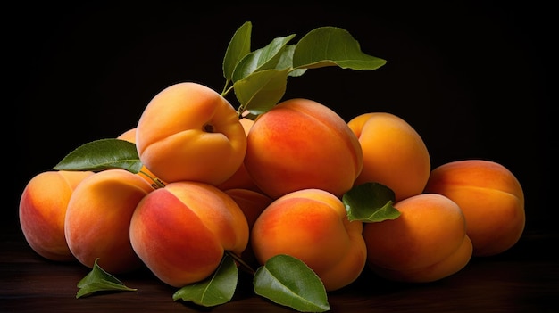 apricot pile black background