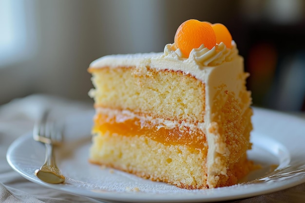 Apricot sponge cake Generate AI