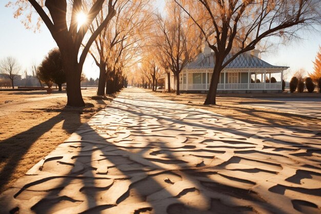 Apricot tree shadows casting patterns on the ground 4K Apricot image photography