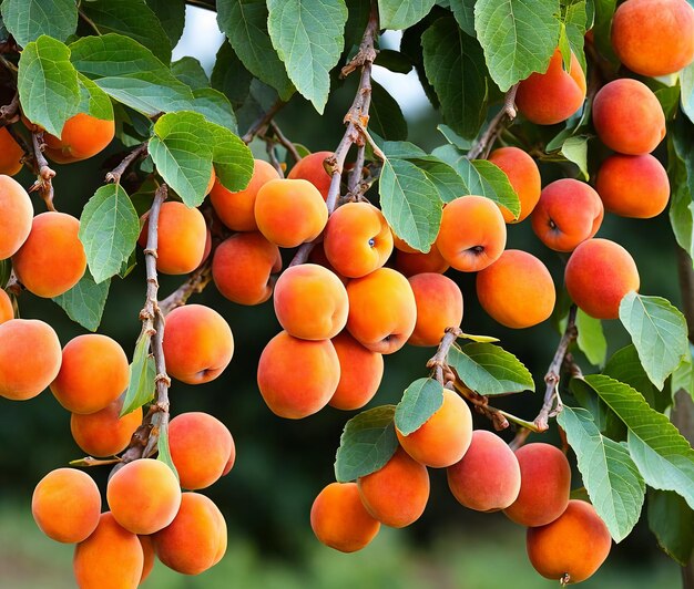 apricots on a branch