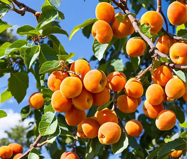 apricots on a branch