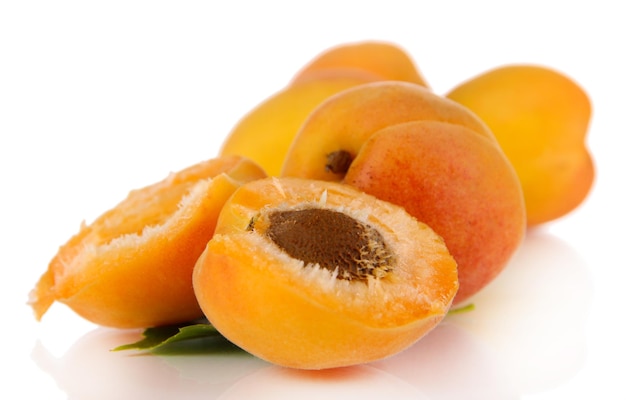 Apricots isolated on white