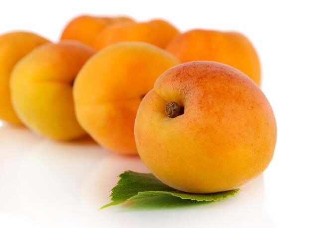 Apricots isolated on white