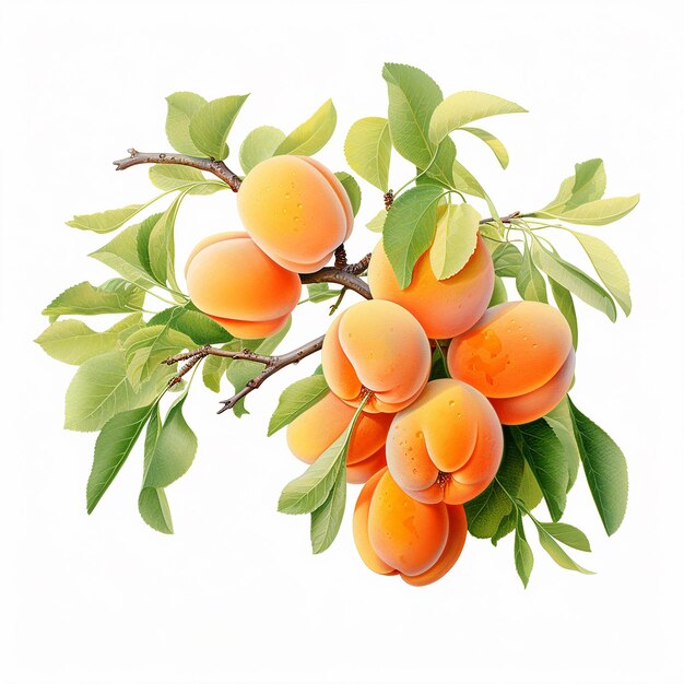 Apricots on White Background Vibrant Freshness