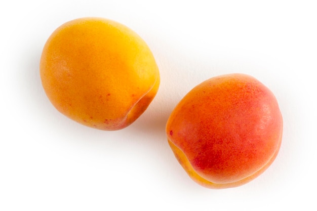 Apricots on a white background