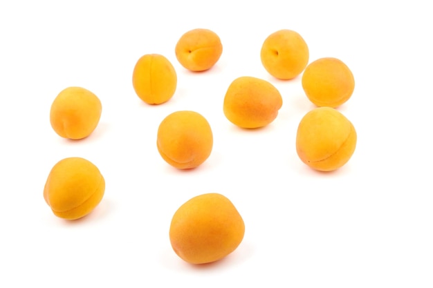 Photo apricots on white