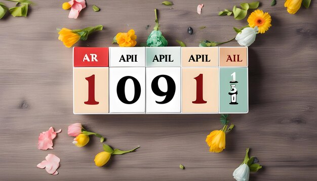 Photo april 1 creative concept for april fools day festive decor april fools day calendar