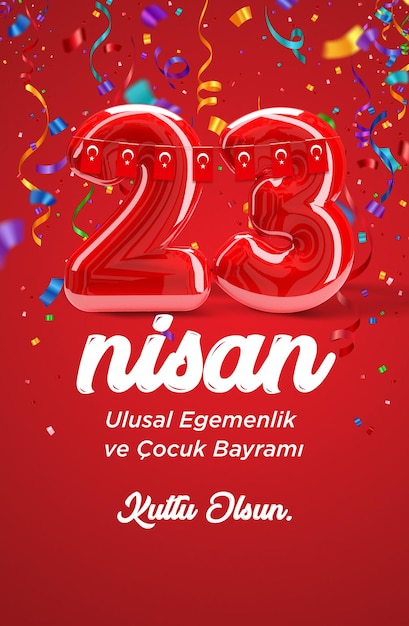 April 23, National Sovereignty and Children's Day Celebration. Translate 23 Nisan Ulusal Egemenlik