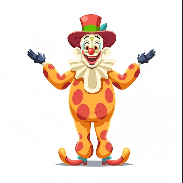 April Fools Day Clown doll isolated on white background 3d style render