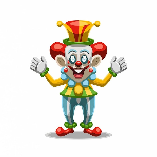 April Fools Day Clown doll isolated on white background 3d style render