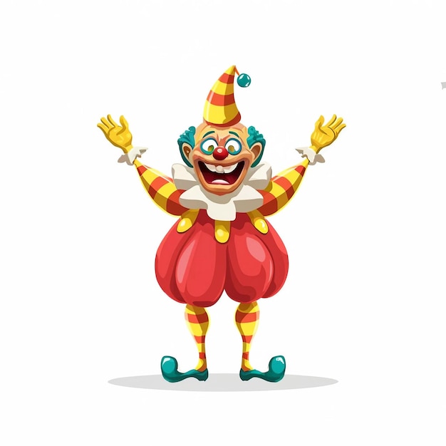 April Fools Day Clown pop geïsoleerd op witte achtergrond 3d stijl rende