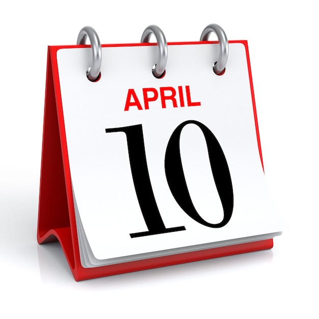 April Kalender 3D-rendering