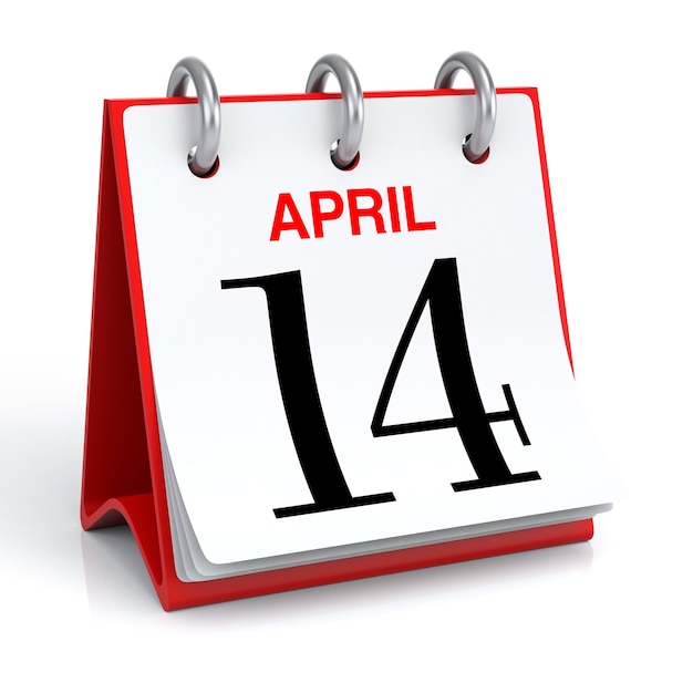 April Kalender 3D-rendering