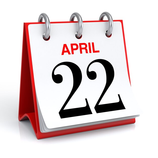 April Kalender 3D-rendering